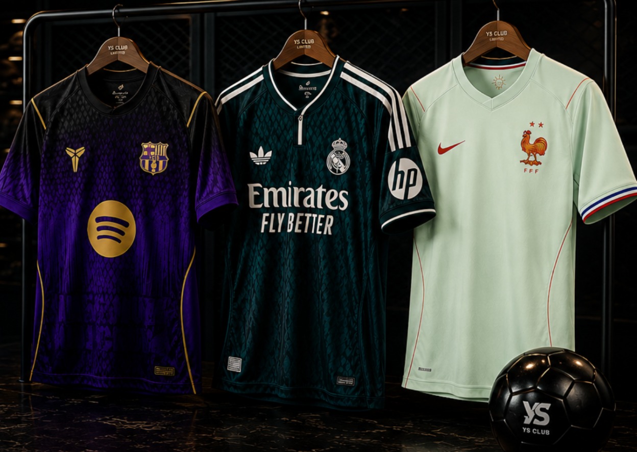 Barcelona, Real Madrid en Frankrijk shirts 26/27